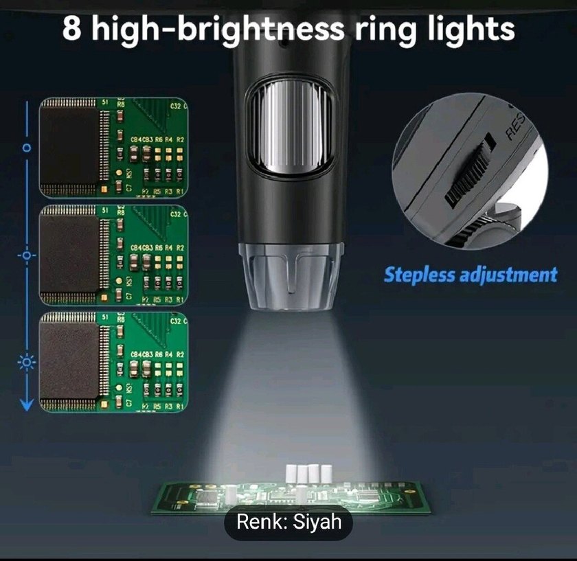 14.3cm Ekranlı Siyah Dijital Mikroskop - Görsel 3