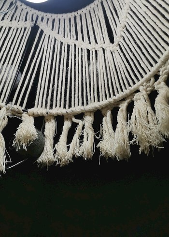 Bej Püsküllü Makrome Avize - Görsel 11