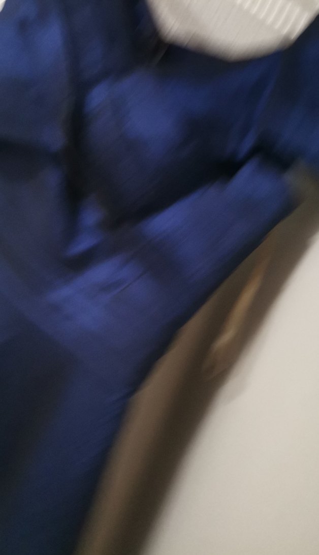 Parlak pafta kumaş Lacivert Kadın Uzun Abiye Elbise - Görsel 5