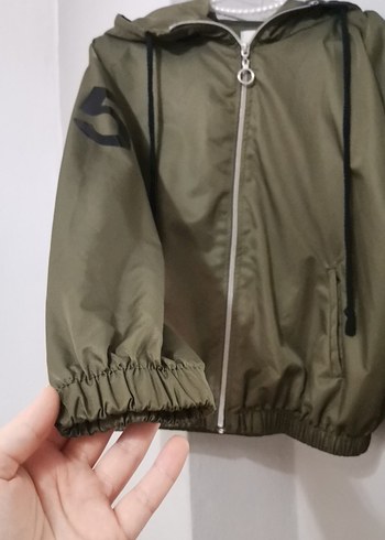 Kapüşonlu Haki Kadın Spor Ceket - Görsel 3
