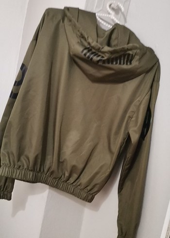 Kapüşonlu Haki Kadın Spor Ceket - Görsel 10