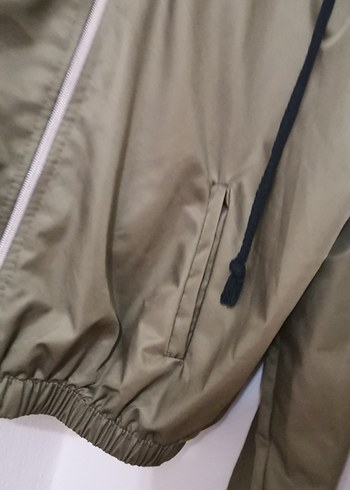 Kapüşonlu Haki Kadın Spor Ceket - Görsel 6