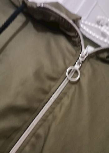 Kapüşonlu Haki Kadın Spor Ceket - Görsel 7