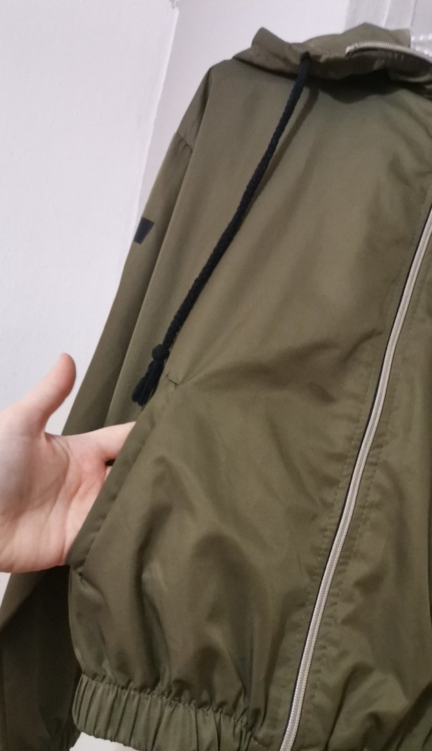 Kapüşonlu Haki Kadın Spor Ceket - Görsel 5