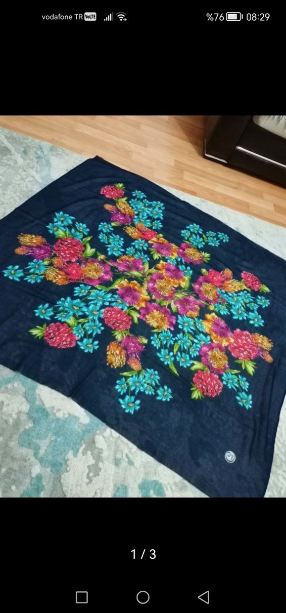 Lacivert Cenk yazma eşarp - Görsel 3