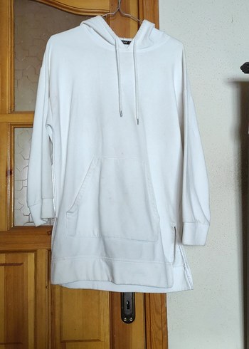 s Beden Kadın Gri Kapüşonlu Sweatshirt Midi Boy
