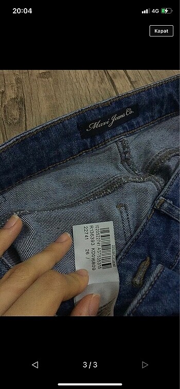 26 Beden Mavi marka mom jean