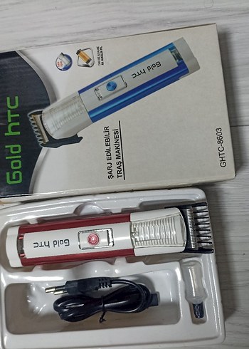 Renkli Kırmızı Gold HTC Şarjlı Tıraş Makinesi - Görsel 2