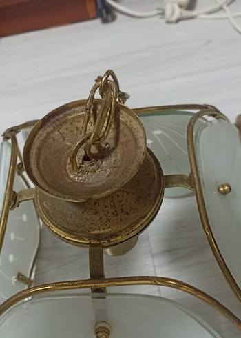 Altın Renkli Camlı Avize Lambası - Görsel 4