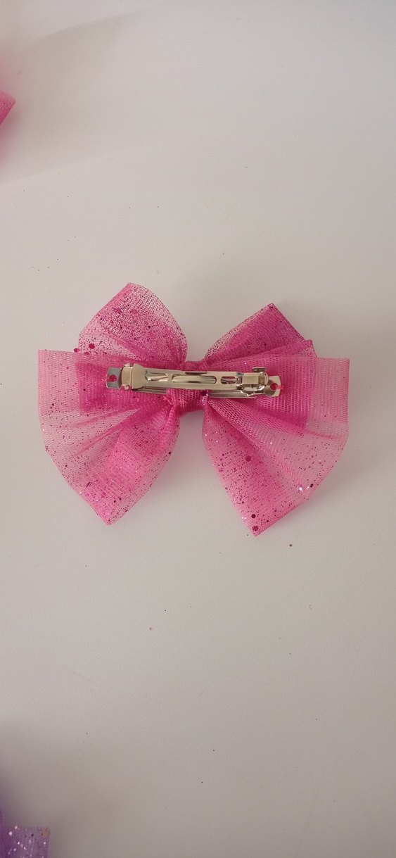 Pembe Simli Kadın Saç Tokası Fiyonk - Görsel 2