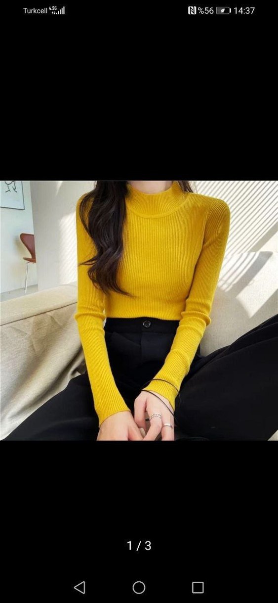 Mor Yarım Yakalı Kadın Bady - Görsel 3