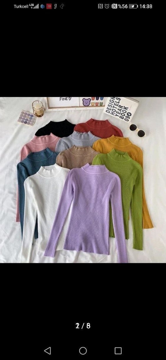 Mor Yarım Yakalı Kadın Bady - Görsel 4