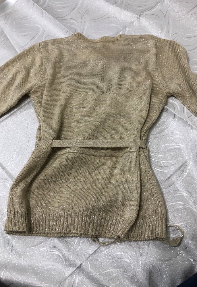 Nakışlı Bej Triko Kadın Kazak - Görsel 2