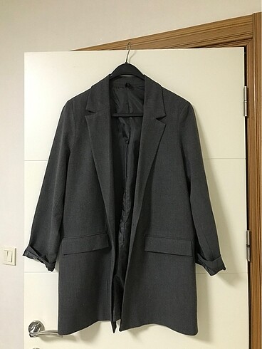 Blazer ceket gri bol