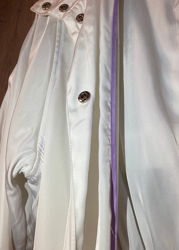 Uzun Beyaz Düğmeli ceket twist marka - Görsel 4