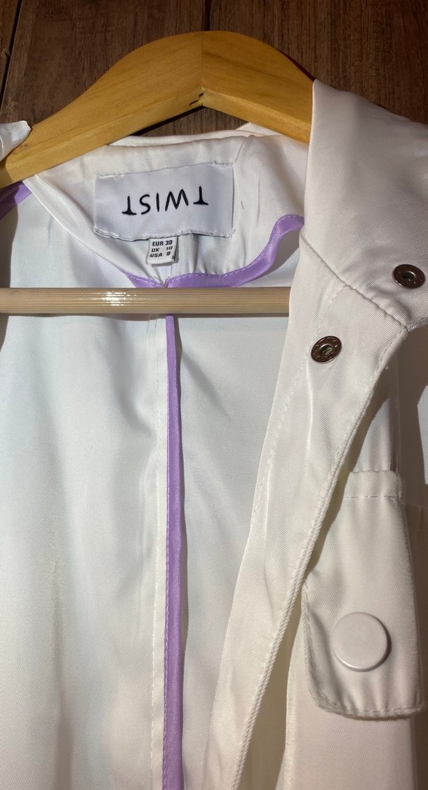 Uzun Beyaz Düğmeli ceket twist marka - Görsel 5