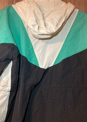 Fermuarlı Yeşil kadın Kapüşonlu Rüzgarlık - Görsel 5