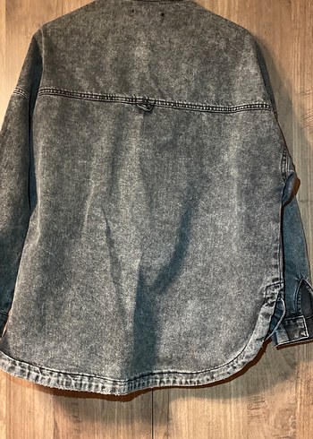 Gri Düğmeli Kadın Denim Ceket m beden pantolon 40 l beden - Görsel 6
