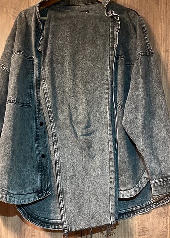 Gri Düğmeli Kadın Denim Ceket m beden pantolon 40 l beden - Görsel 7
