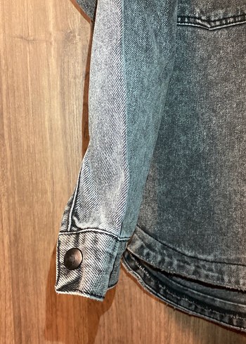 Gri Düğmeli Kadın Denim Ceket m beden pantolon 40 l beden - Görsel 4