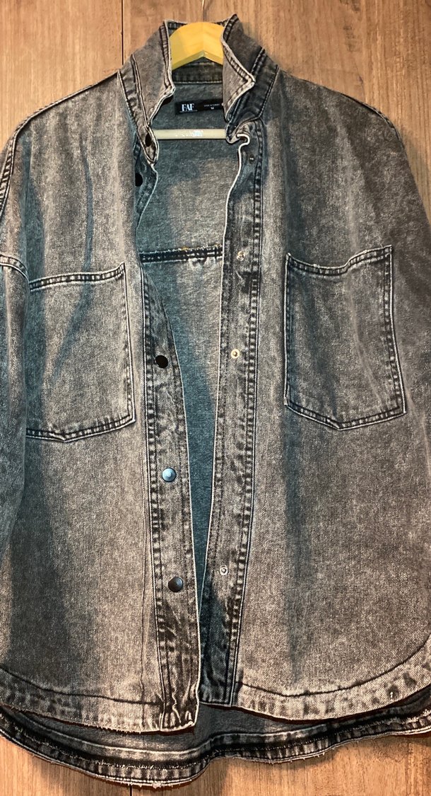 Gri Düğmeli Kadın Denim Ceket m beden pantolon 40 l beden - Görsel 5
