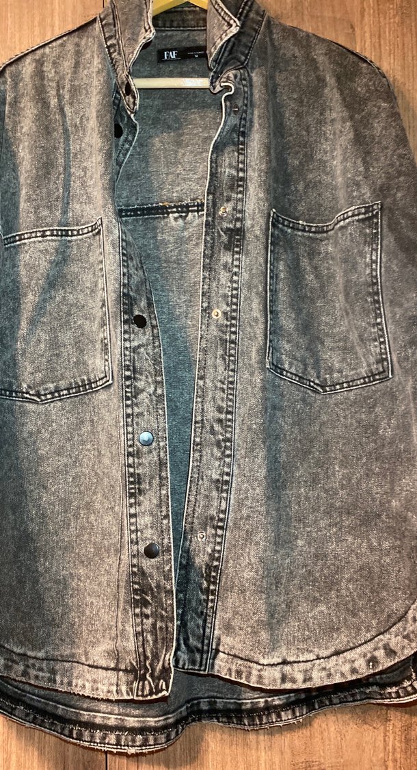 Gri Düğmeli Kadın Denim Ceket m beden pantolon 40 l beden - Görsel 2