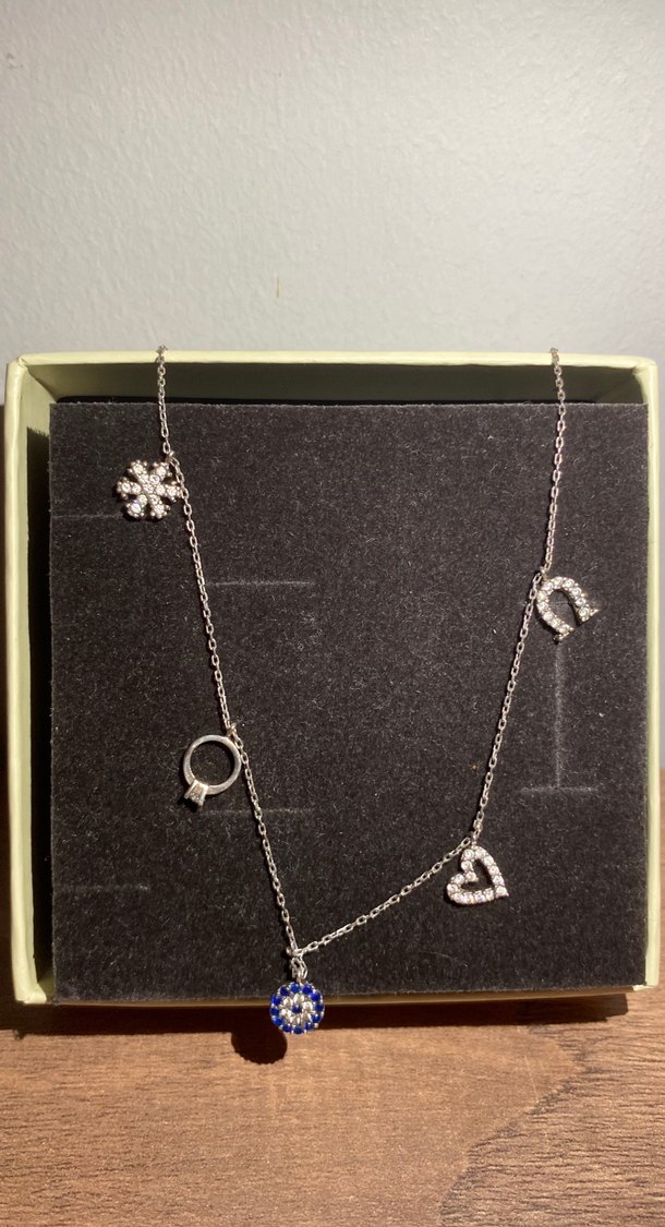 Altın Renk Mini Zincir Detaylı Kadın Kolye 925 gümüş - Görsel 2