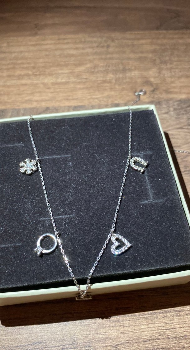 Altın Renk Mini Zincir Detaylı Kadın Kolye 925 gümüş - Görsel 4