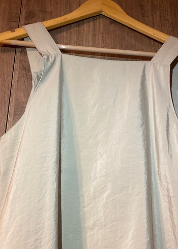 Bej Keten Uzun Askılı Elbise touche m beden bej rengi - Görsel 5