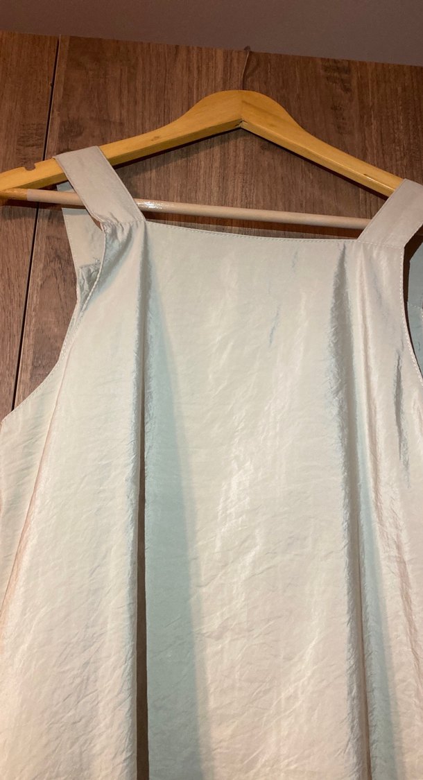 Bej Keten Uzun Askılı Elbise touche m beden bej rengi - Görsel 5