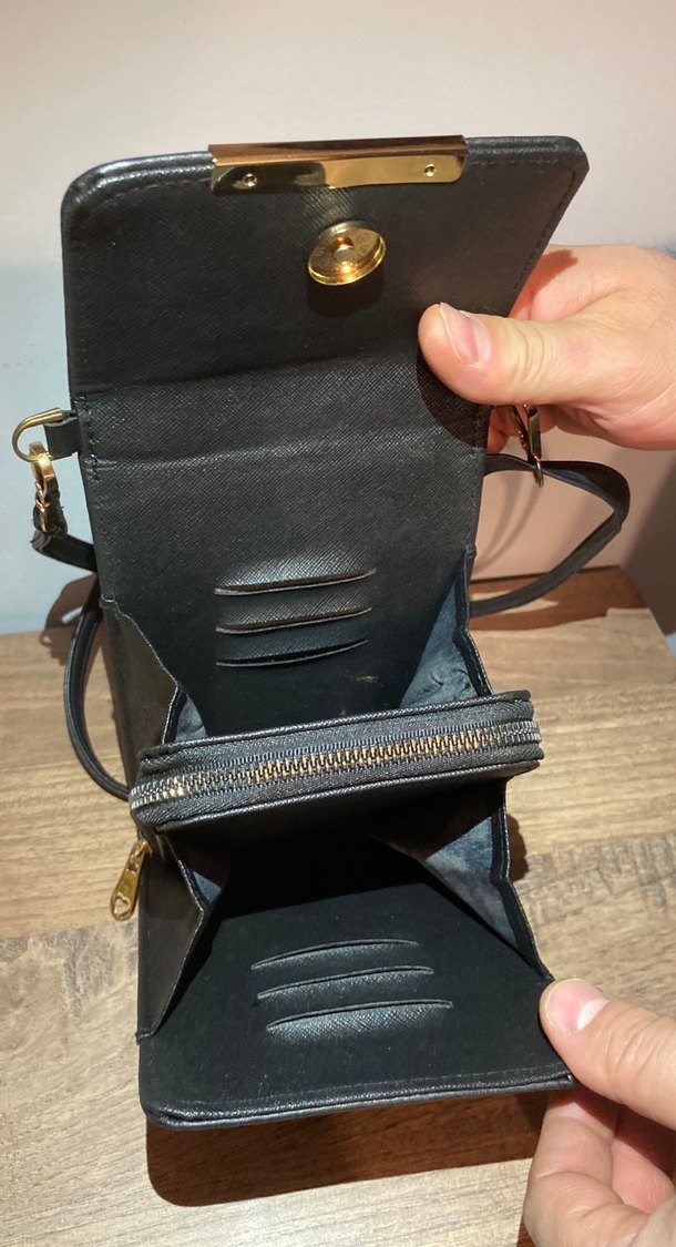 Siyah Deri Kadın Omuz Çantası - Görsel 4