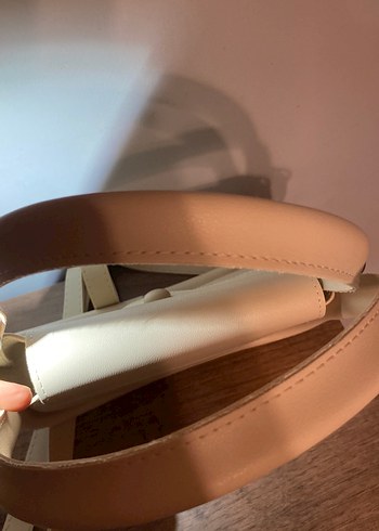 Bej Minimalist Deri Kadın Çanta - Görsel 6