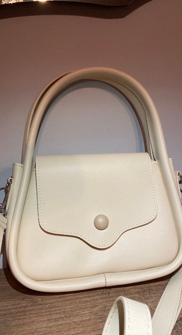 Bej Minimalist Deri Kadın Çanta - Görsel 2