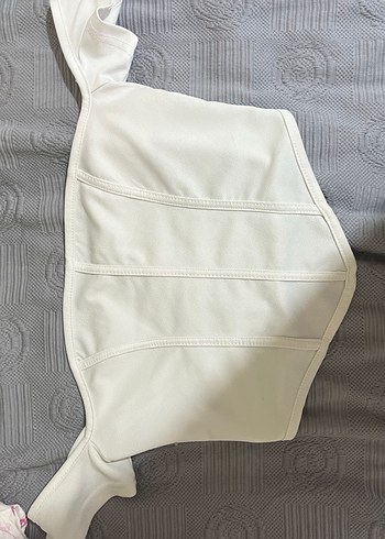 Beyaz straplez korse üst