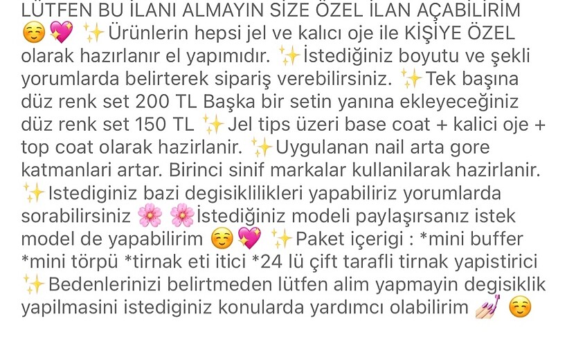 Beden Renk TAKMA TIRNAK