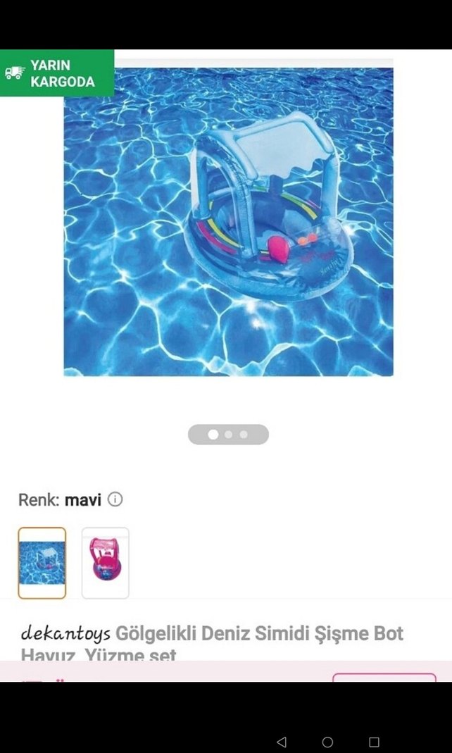 Mavi Bebek Yüzme Simidi Gölgelikli - Görsel 2