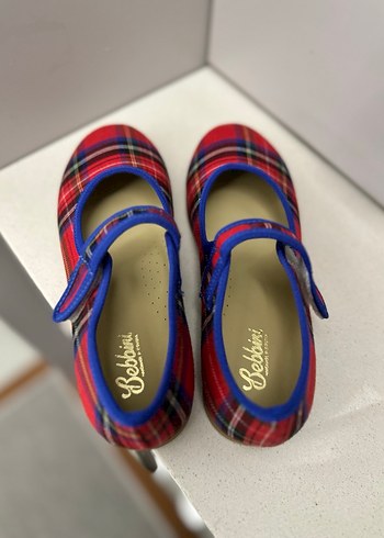 Kız Çocuk Renkli Kareli Tokalı Babet - Görsel 5