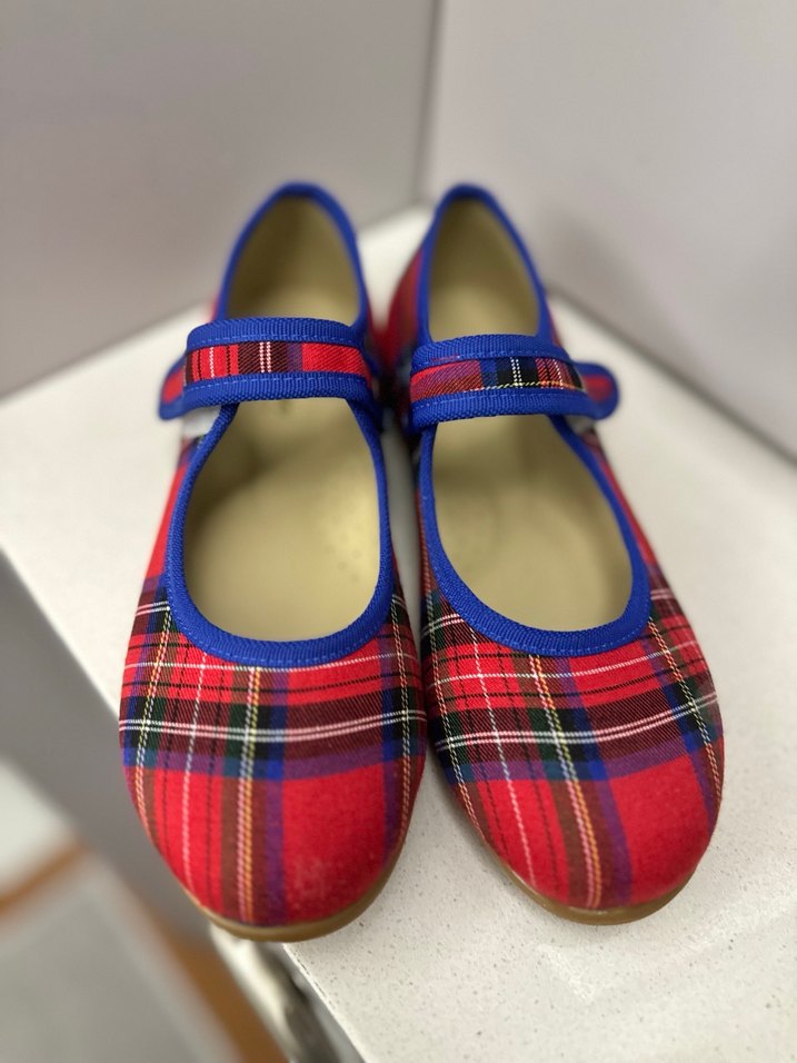 Kız Çocuk Renkli Kareli Tokalı Babet - Görsel 2