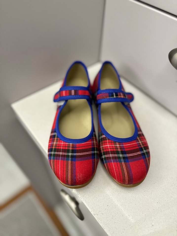 Kız Çocuk Renkli Kareli Tokalı Babet - Görsel 3