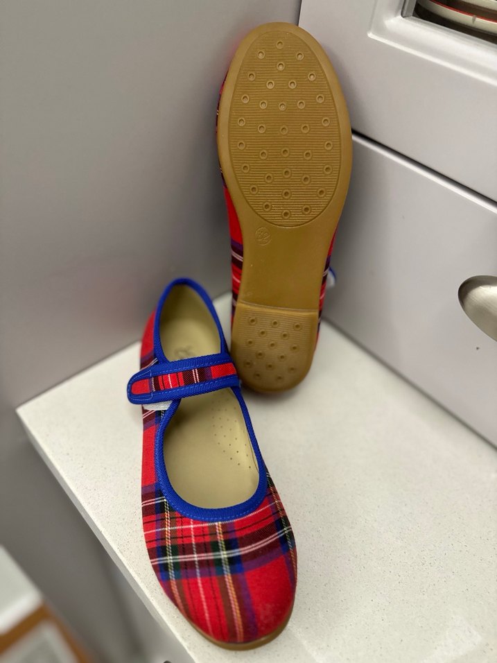 Kız Çocuk Renkli Kareli Tokalı Babet - Görsel 4