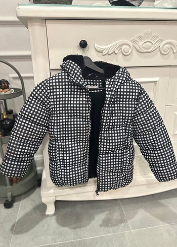 Kapüşonlu Ekose Desenli  Çocuk Mont - Görsel 2