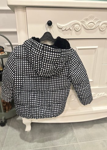 Kapüşonlu Ekose Desenli  Çocuk Mont - Görsel 4