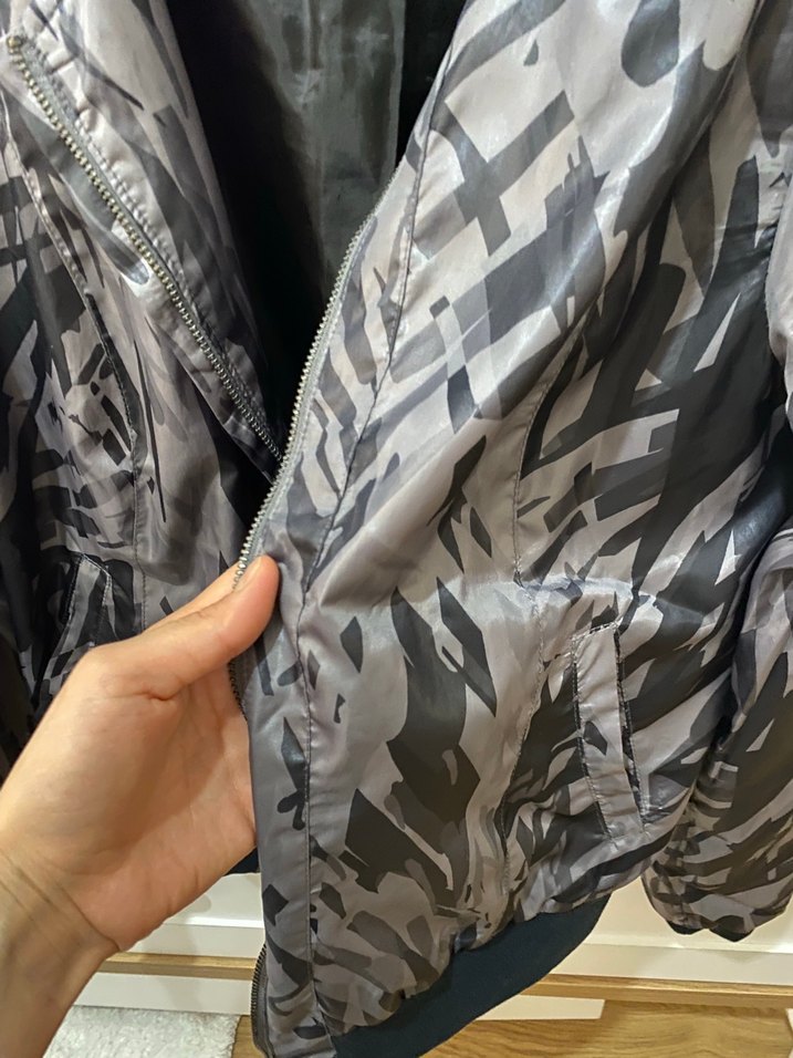 Gri Kamuflaj Desenli Kadın Ceket - Görsel 2