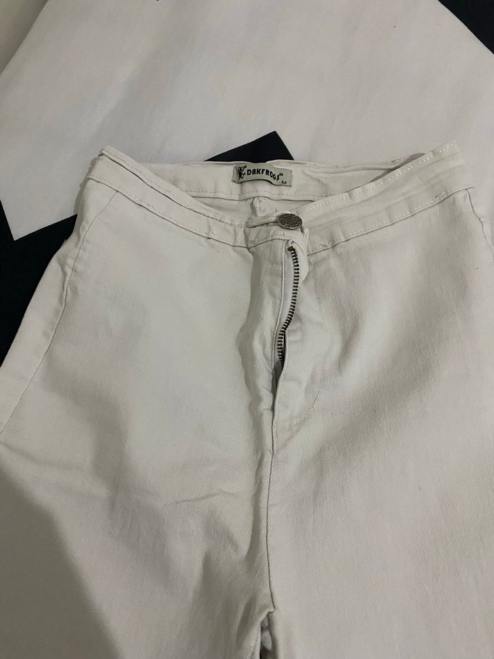 Beyaz Kadın Dar pantolon - Görsel 2