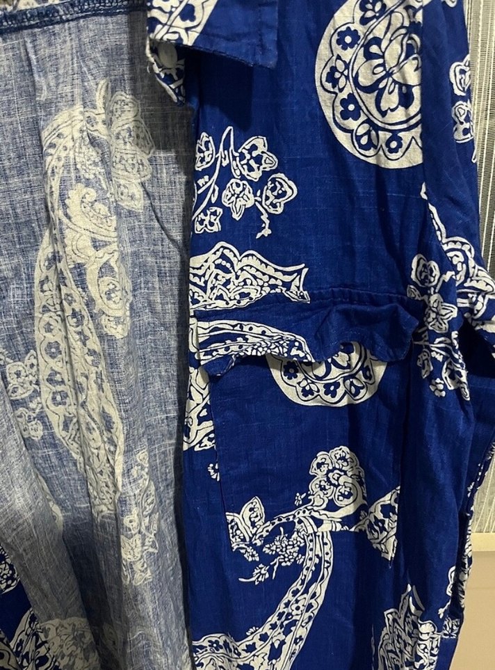 Bohem Tarz Lacivert Desenli Uzun Kollu Gömlek - Görsel 3