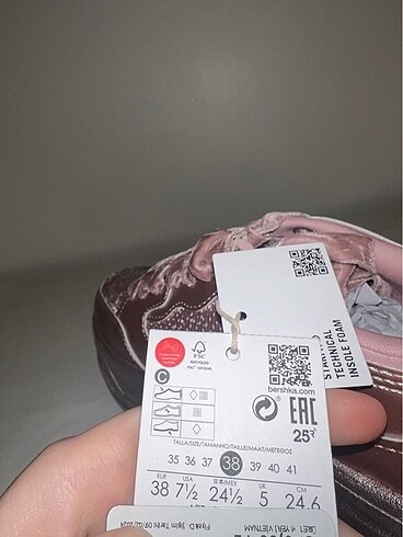 38 Beden pembe Renk Bershka spor ayakkabi