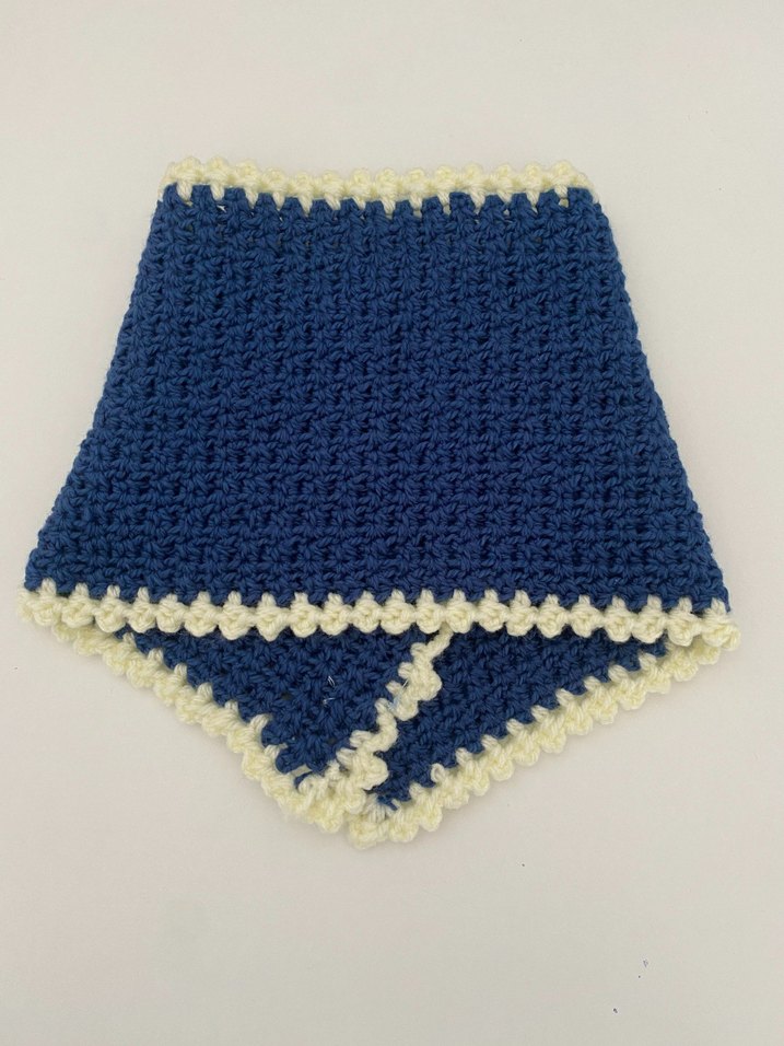 Düğmeli Mavi Örgü Evcil Hayvan Boyunluk - Görsel 2