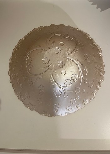 Bej Çiçek Desenli Dekoratif Tabak - Görsel 6