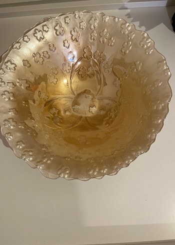 Bej Çiçek Desenli Dekoratif Tabak - Görsel 7