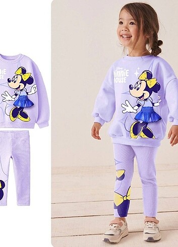 24-36 Ay Beden Zara model 3 boyutlu etek detaylı Minnie mouse takım 